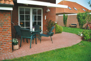 Ferienhaus Friesenlandhaus Norddeich Terrasse Ferienhaus A